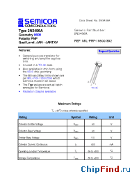 Datasheet 2N3486A manufacturer Semicoa
